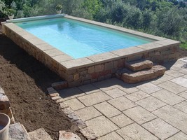 pool paving with granit concrete